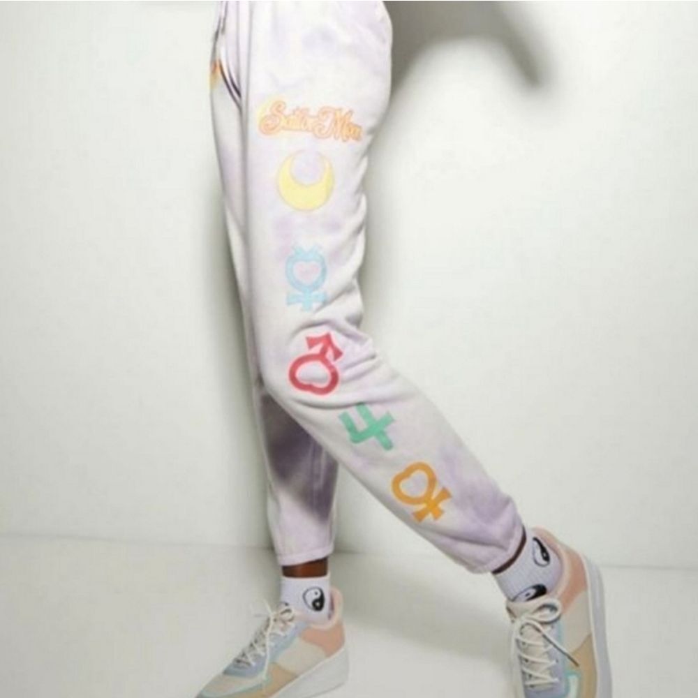 Rue 21 Lavender Tie Dye Fleece Sailor Moon Joggers Juniors Medium NWT